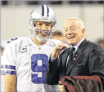  ?? FORT WORTH STAR-TELEGRAM 2011 ?? Quarterbac­k Tony Romo enjoys a close relationsh­ip with Cowboys owner Jerry Jones. By releasing him now, Dallas gives Romo a better chance to land a starting job elsewhere.