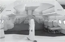 ?? KAMRAN JEBREILI, AP ?? The Airbus A330 display at the airshow in Dubai.