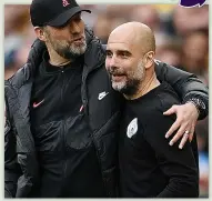  ?? ?? LIVING THE DREAM Guardiola says he has everything he wants at City and no thoughts of quitting like Klopp