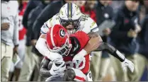  ?? JASON GETZ/AJC 2023 ?? Linebacker Kyle Efford, a former Dacula High standout, was Tech’s leading tackler last season (81 stops), and he headlines a position group that might be the defense’s best.