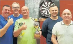  ??  ?? The Halton Stadium ‘A’ team celebrate winning the five-a-side Halton Stadium Cup with a 5-0 win over Mill Brow SC ‘A’ in the final.