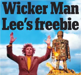  ?? ?? Cult classic: Christophe­r Lee starred in and helped finance The Wicker Man