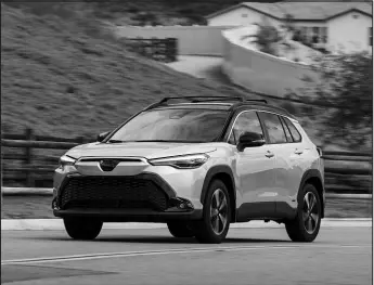  ?? COURTESY OF TOYOTA MOTOR SALES U.S.A. VIA ASSOCIATED PRESS ?? The 2024 Corolla Cross Hybrid is a sensible vehicle that comes with an Epa-estimated 42 mpg and standard all-wheel drive.