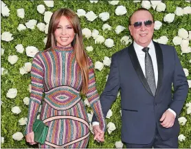  ?? EVAN AGOSTINI/INVISION/AP, FILE ?? Thalia, left, and Tommy Mottola arrive at the 2017 Tony Awards in New York.