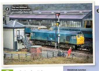  ??  ?? The two Midland Railway signalboxe­s are modified Ratio kits.