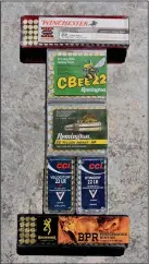  ?? (Arkansas Democrat-Gazette/Bryan Hendricks) ?? A wide range of 22 LR ammunition is suitable for squirrel hunting with semi-automatic or bolt-action rimfire rifles.