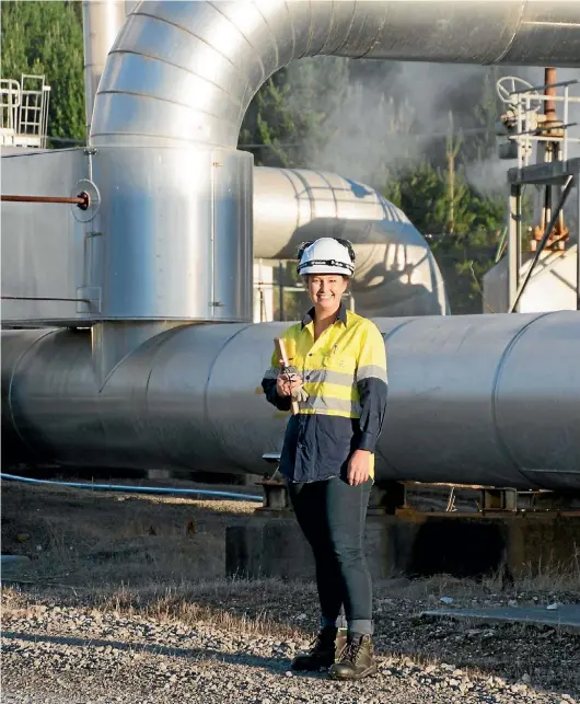  ??  ?? Contact Energy geothermal geochemist Abbie Dean is proud to be able to encourage other women to step into leadership roles.