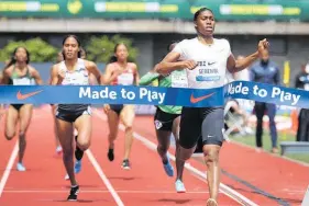  ?? Picture / AP ?? Caster Semenya wins the 800m at the Prefontain­e Classic.