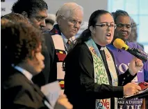  ?? PHOTO: AP ?? The Rev Liz Theoharis, co-director of The Poor People’s Campaign, which was started by the Rev Martin Luther King Jr.