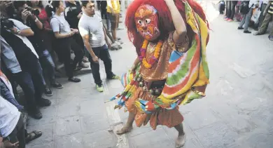  ?? Picture: AFP ?? A Nepali dancer performs ‘Lakhe’ dance, which symbolises unity, during the fifth day of the ‘Indra Jatra’ festival in Kathmandu.