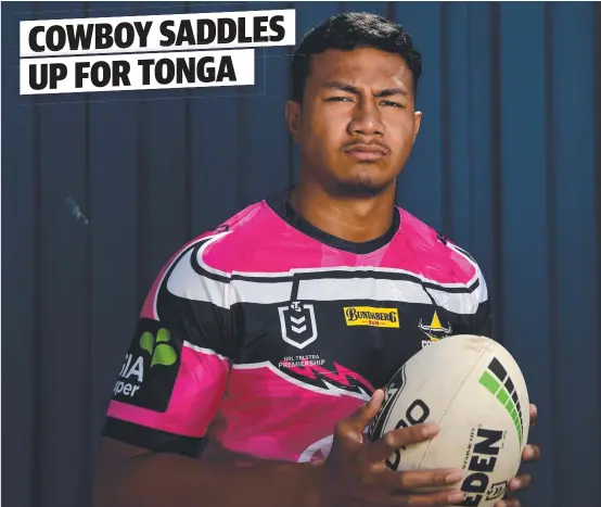  ?? Picture: EVAN MORGAN ?? JUST REWARD: Cowboys rookie Peter Hola will make his representa­tive debut for Tonga in the World Cup Nines this weekend.