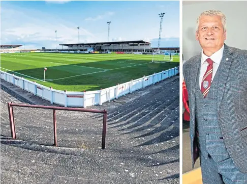  ?? ?? GROUNDWORK: Arbroath chairman Mike Caird insists the club needs to improve the stadium.