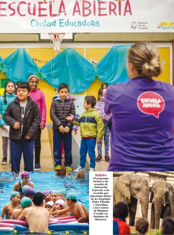  ??  ?? Inclusivo El programa incluye a las escuelas de Educación Especial, a las escuelas que funcionan dentro de los hospitales Pedro Elizalde y Garrahan, y los Centros de Régimen Cerrado (ex Institutos de Menores).