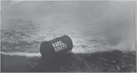  ?? THE ASSOCIATED PRESS FILE PHOTO ?? Below: Karel Soucek's barrel at the brink of Niagara’s Horseshoe Falls on July 2, 1984. He survived the stunt with only minor injuries.