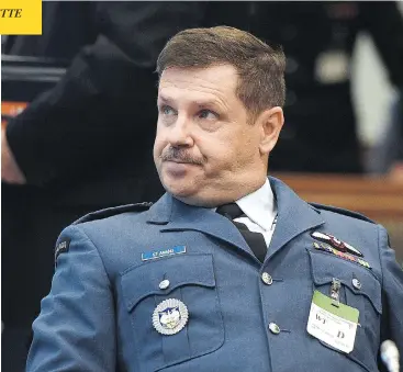  ?? SEAN KILPATRICK / THE CANADIAN PRESS ?? Lt.-Gen. Pierre St-Amand appears before a House defence committee Thursday, where his testimony stunned the room, telling them it would be up to American commanders whether to protect Canada from a ballistic missile attack.