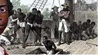  ??  ?? CAPTIVES Slaves being taken on board a ship