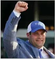  ?? (AP file photo) ?? Brad Cox, seen here at the Belmont Stakes in June, is the trainer for morning-line favorite Coach in today’s Pippin Stakes at Oaklawn Racing Casino Resort in Hot Springs.