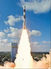  ??  ?? ISRO’S PSLV-C48 takes off from Satish Dhawan Space Centre (SDSC) SHAR, in Sriharikot­a on Wednesday. ANI PHOTO