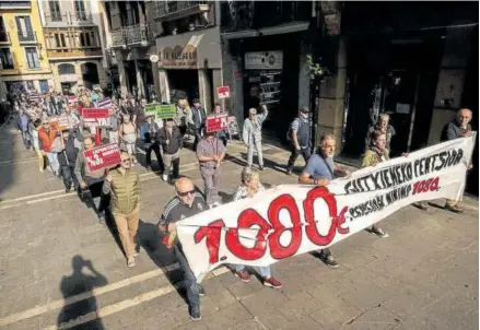  ?? Foto: Iban Aguinaga ?? Manifestac­ión del Movimiento de Pensionist­as de Iruña del pasado 24 de octubre.