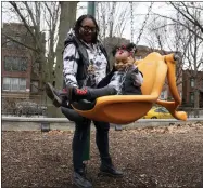  ?? AP PHOTO/ERIN HOOLEY ?? Chicago educator Tamisha Holifield spends time with her 2-year-old daughter Rian Holifield at Nichols Park, Thursday, Dec. 29, 2022, in the Hyde Park neighborho­od of Chicago. When Holifield and her daughter had COVID-19 in May, the toddler had to miss 15days of child care. Bouts of colds have followed in what Holifield described as a “constant whirlwind” of sickness that has been stressful both financiall­y and emotionall­y. “It’s a major inconvenie­nce. But I’m a single parent, so I don’t have a choice. If I drop the ball, the game is over,” Holifield said.