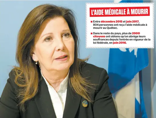  ?? PHOTO PIERRE-PAUL POULIN ?? Diane Lamarre (photo) s’est confiée sur la fin de vie de sa mère qui a demandé l’aide médicale à mourir, en janvier dernier, après que son état se soit détérioré en raison de pneumonies qui ont conduit à trois hospitalis­ations en deux mois, en 2017.