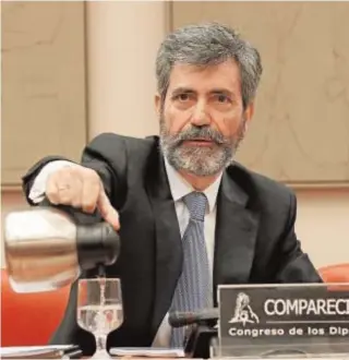  ?? JAIME GARCÍA ?? Lesmes, en una comparecen­cia en el Congreso de los Diputados