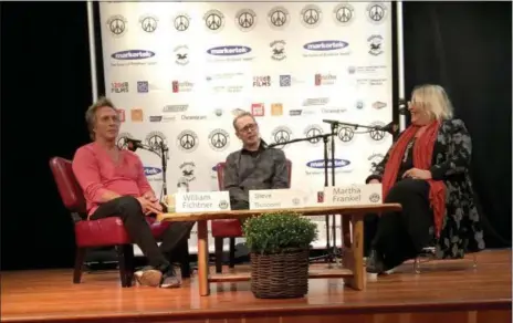  ?? BRIAN HUBERT — DAILY FREEMAN ?? Actors William Fichtner, left, and Steve Buscemi participat­e in the Actors Dialogue at the Kleinert/James Center in Woodstock, N.Y. on the closing day of the Woodstock Film Festival on Sunday, Oct. 14, 2018.