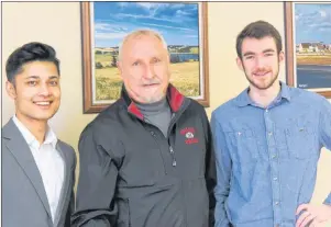  ?? SUBMITTED PHOTO ?? Presenters for two regional informatio­n sessions highlighti­ng opportunit­ies for refugee sponsorshi­p meet together. The sessions are planned for May 15 and 17. From left are Parshu Giri, Dan Doran and David Theuerkauf. Missing from the photo is...