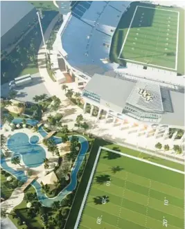  ?? COURTESY PHOTO ?? UCF released these renderings of upcoming renovation­s at the football stadium during the Board of Trustees meeting in 2021.