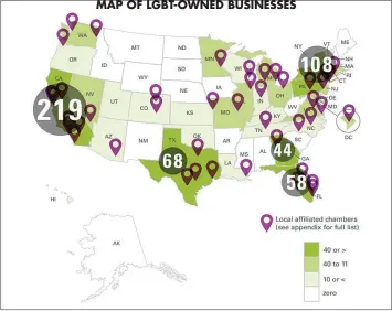  ??  ?? The NGLCC’s “America’s LGBT Economy” report showed that Georgia is fifth in the nation in number of LGBT-owned businesses. (Photo via “America’s LGBT Economy” report)