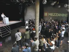  ?? Chinn / The Chronicle 2019 ?? San Francisco supervisor Matt Haney appears onstage at a rally to save the Mezzanine nightclub on Jessie Street in 2019.