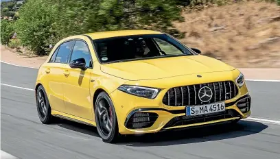  ??  ?? Mercedes-amg's new A 45 gets extra chassis reinforcem­ent over the standard A-class, making it an even sharper thing.