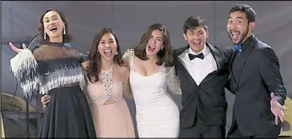  ??  ?? Photo shows the Single/Single cast (from left) Cherie Gil, Anna Luna, Shaina Magdayao, Matteo Guidicelli and Brian Sy.