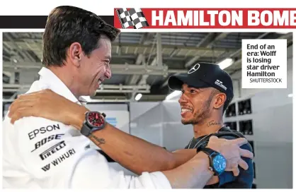  ?? SHUTTERSTO­CK ?? End of an era: Wolff is losing star driver Hamilton