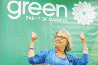  ?? COLE BURSTON / THE CANADIAN PRESS ?? On climate change, Green leader Elizabeth May’s plan at least reflects her stated belief in the severity of the problem.