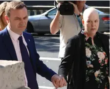  ??  ?? Ruth Morrissey outside court with her husband Paul. Both gave evidence in support of their claim against the HSE and the labs.