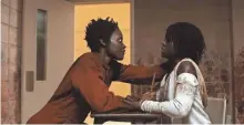  ?? UNIVERSAL ?? Doppelgang­er Red (Lupita Nyong’o) terrorizes Adelaide Wilson (also Nyong’o) in the horror film “Us.”