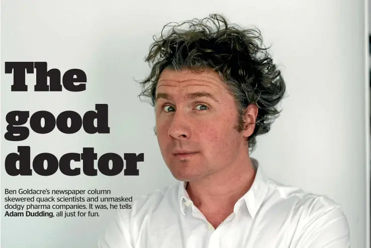  ??  ?? Epidemiolo­gist Ben Goldacre, the UK researcher who’s managed to turn statistics into standup.