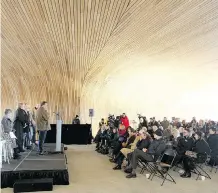  ?? JIM WELLS ?? Mayor Naheed Nenshi and other dignitarie­s attended a ceremony at the New Central Library in the city’s downtown on Friday.