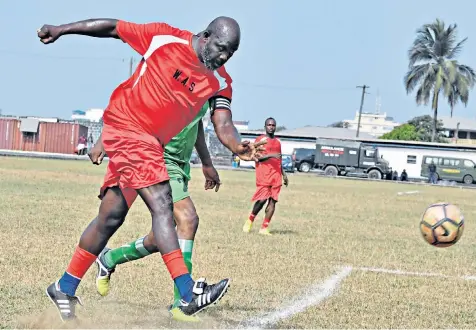  ??  ?? George Weah, Liberia’s presidente­lect and former Ballon d’or winner, during the friendly match between Weah All Stars and Armed Forces of Liberia, ahead of today’s expected inaugurati­on