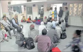  ?? HT PHOTO ?? Patients wait at the outpatient department of SMS Hospital in Jaipur on Wednesday.