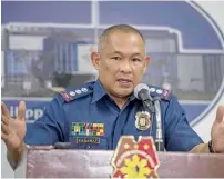 ?? AFP ?? Police Senior Superinten­dent Romeo Caramat during a press conference at the police headquarte­rs in Manila. —