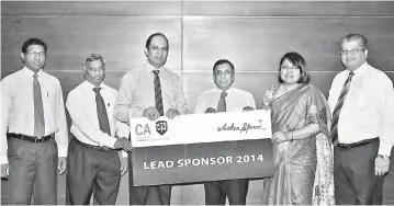  ??  ?? Mr. Aruna Alwis, Secretary/CEO – CA Sri Lanka; Mr. Lasantha Wickremasi­nghe, Vice President – CA Sri Lanka; Mr. Arjuna Herath, President – CA Sri Lanka; Mr. J M S Brito, Deputy Chairman / Managing Director – Aitken Spence PLC; Ms. Nilanthi Sivapragas­am,...