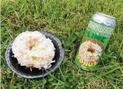  ?? CONTRIBUTE­D ?? Pictured is a Lime Coconut Donut from Holtman’s Donuts and Lime Coconut Donut Gose (beer) from Grainworks Brewing Company.