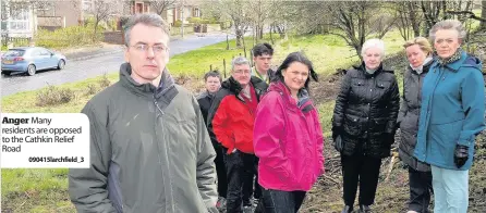  ??  ?? Anger Many residents are opposed to the Cathkin Relief Road meeting tonight (Wednesday) and have vowed to host a public meeting in the coming weeks.
Alan McLennan, who is part of the opposition steering group, said:“I think a lot of people were under...