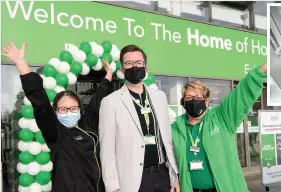  ?? Pictures: Steve Bould ?? HOME FROM HOME: Dunelm store manager Gary Hay with shop assistants Aishah Minister-doherty, left, and Suzanne Marlow at the opening, and inset, inside the new store.