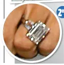  ??  ?? Four years after the couple’s star-studded Dublin wedding, Victoria tried out the first of many lavish upgrades: a central emerald-cut diamond with tapering baguette stones, worth £1.2m.