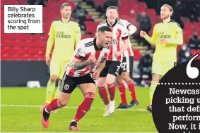  ??  ?? Billy Sharp celebrates scoring from the spot