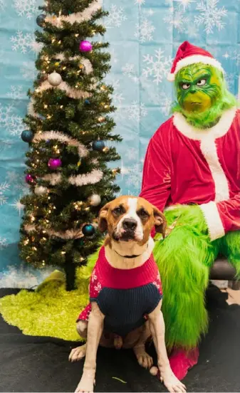  ?? Kayci Johns ?? The Grinch with Butler County Humane Society dog alumnus Humphrey.