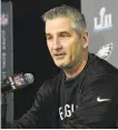  ?? Hannah Foslien / Getty Images ?? Offensive coordinato­r Frank Reich helped the Eagles to the Super Bowl title.